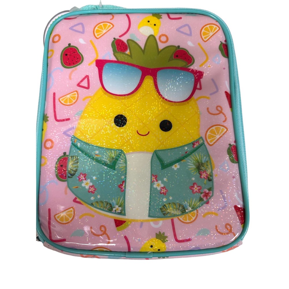 Squishmallow Maui The Pineapple Lunch box Girly Pink Yellow Teal MSRP $26.99 NEW